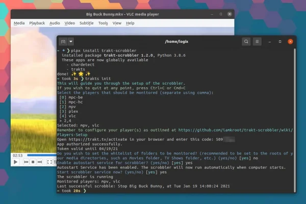 Sincronizando mpv, VLC, Plex e MPC-BE / MPC-HC com Trakt.tv usando Trakt Scrobbler