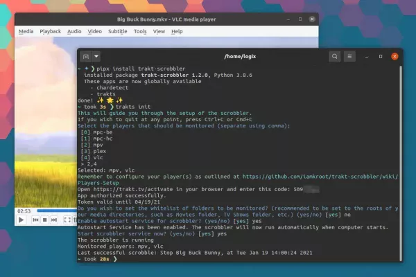 Sincronizando mpv, VLC, Plex e MPC-BE / MPC-HC com Trakt.tv usando Trakt Scrobbler