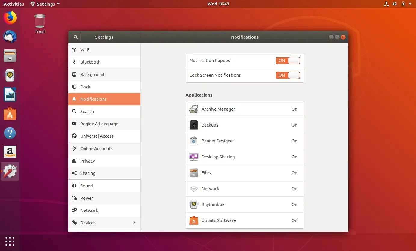 Tela do Ubuntu 18.04