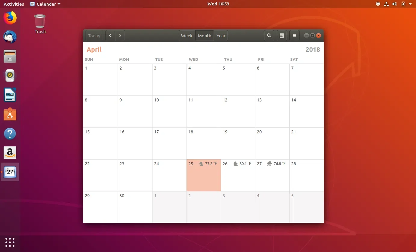 Tela do Ubuntu 18.04