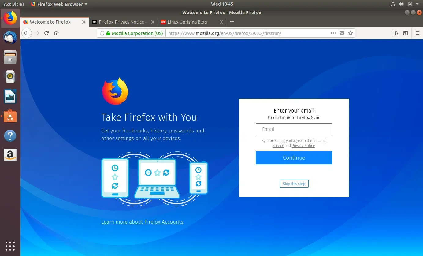 Tela do Ubuntu 18.04