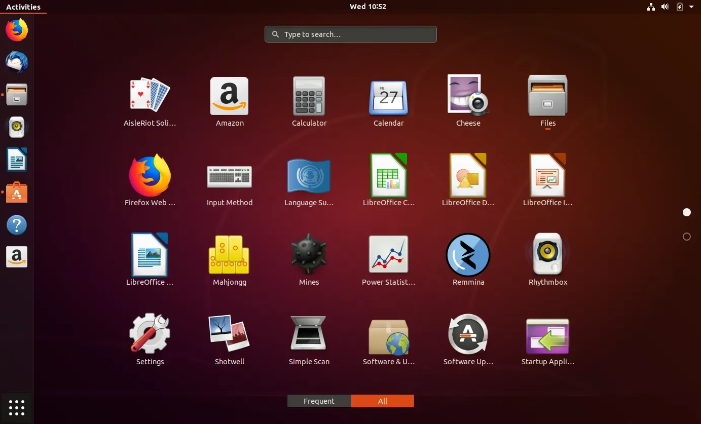 Tela do Ubuntu 18.04