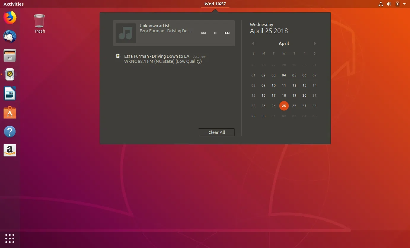 Tela do Ubuntu 18.04