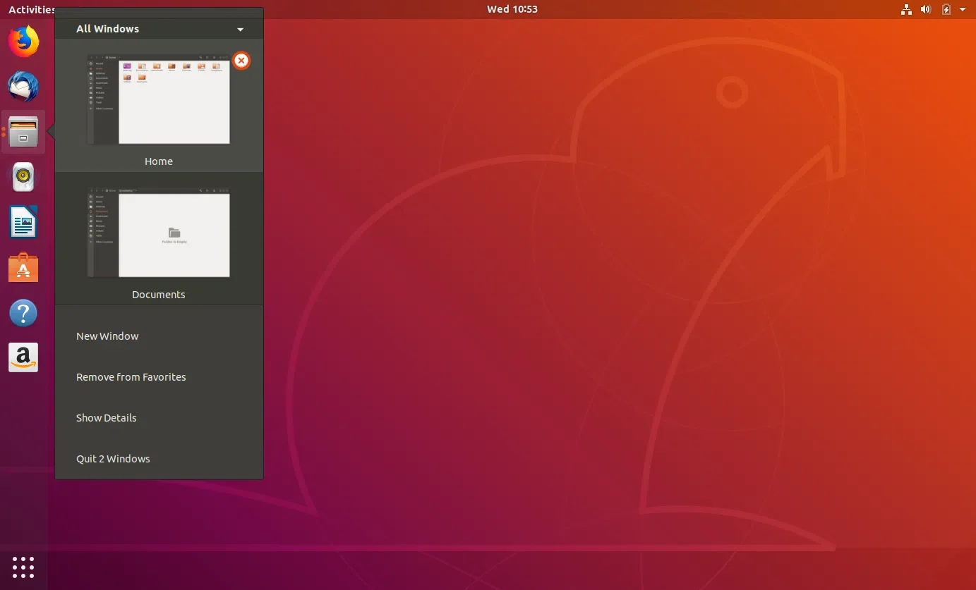 Tela do Ubuntu 18.04