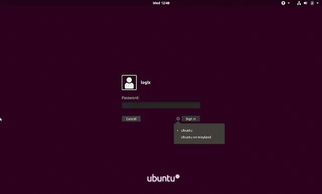 Tela de login do Ubuntu 18.04