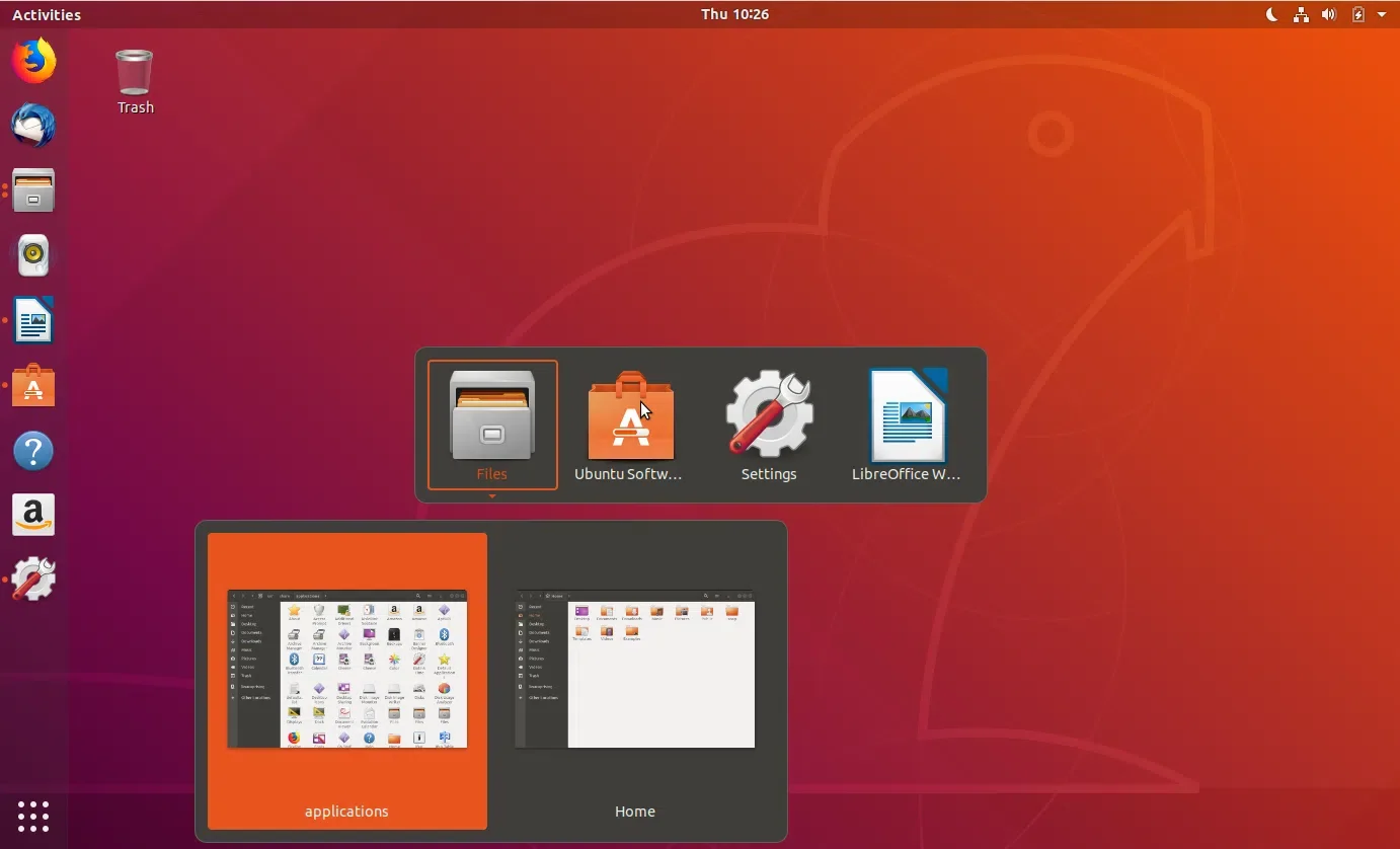 Tela do Ubuntu 18.04