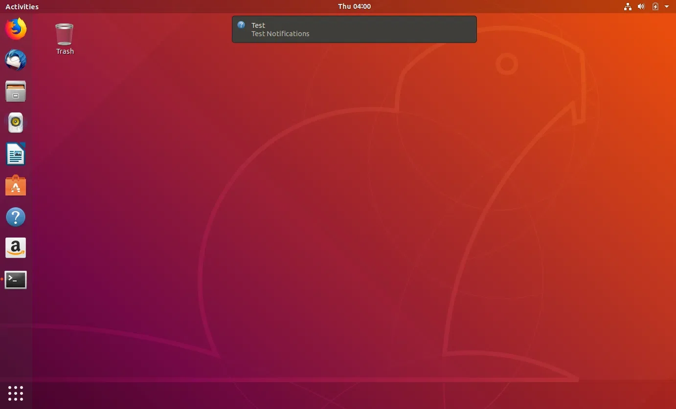 Tela do Ubuntu 18.04