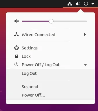 Ubuntu 20.04 screenshots system menu