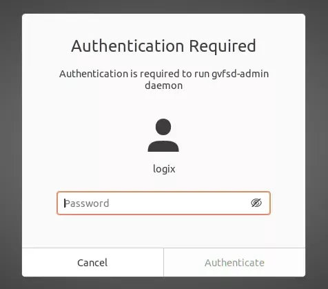 Ubuntu 20.04 screenshots authentication dialog