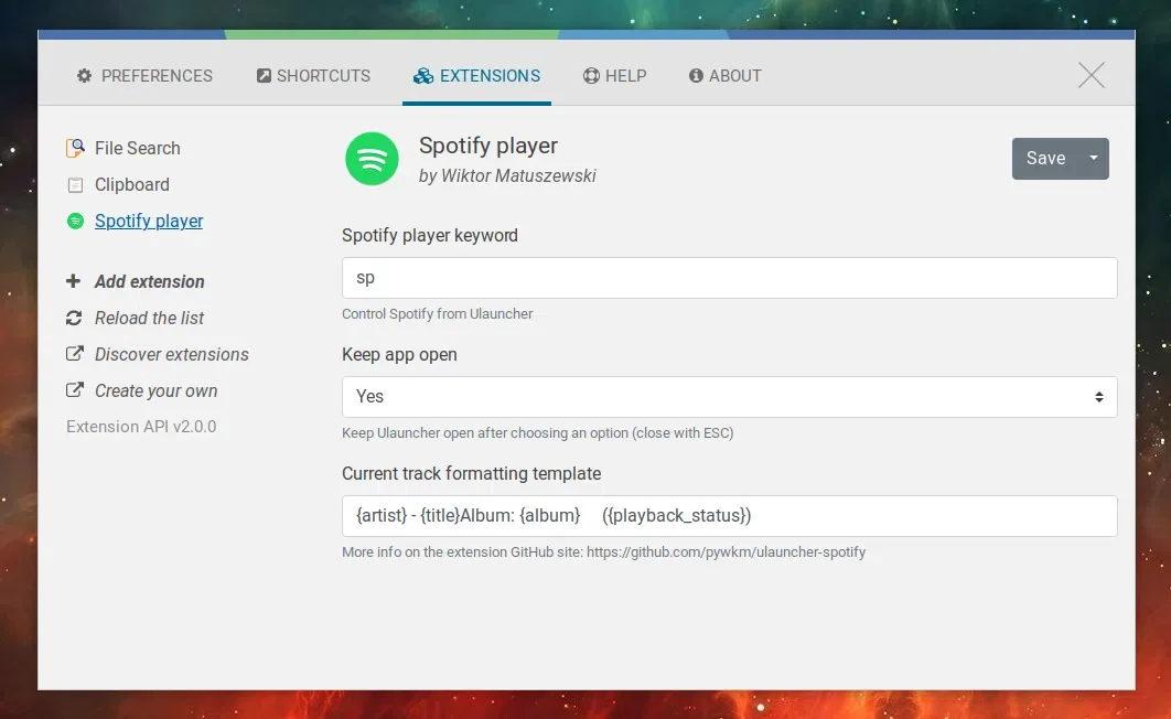 Ulauncher Spotify