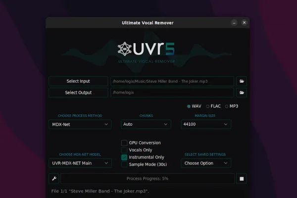 Remova os vocais de arquivos de áudio com o Ultimate Vocal Remover GUI (alimentado por IA)