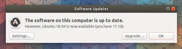 Atualizando para o Ubuntu 18.04 LTS (desktop) da maneira normal