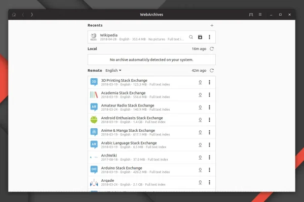 Navegue na Wikipedia off-line com WebArchives para Linux
