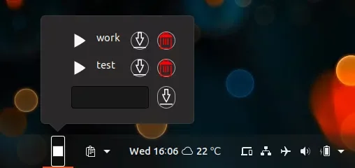 Comparação do ícone do Window Session Manager com uma barra maior
