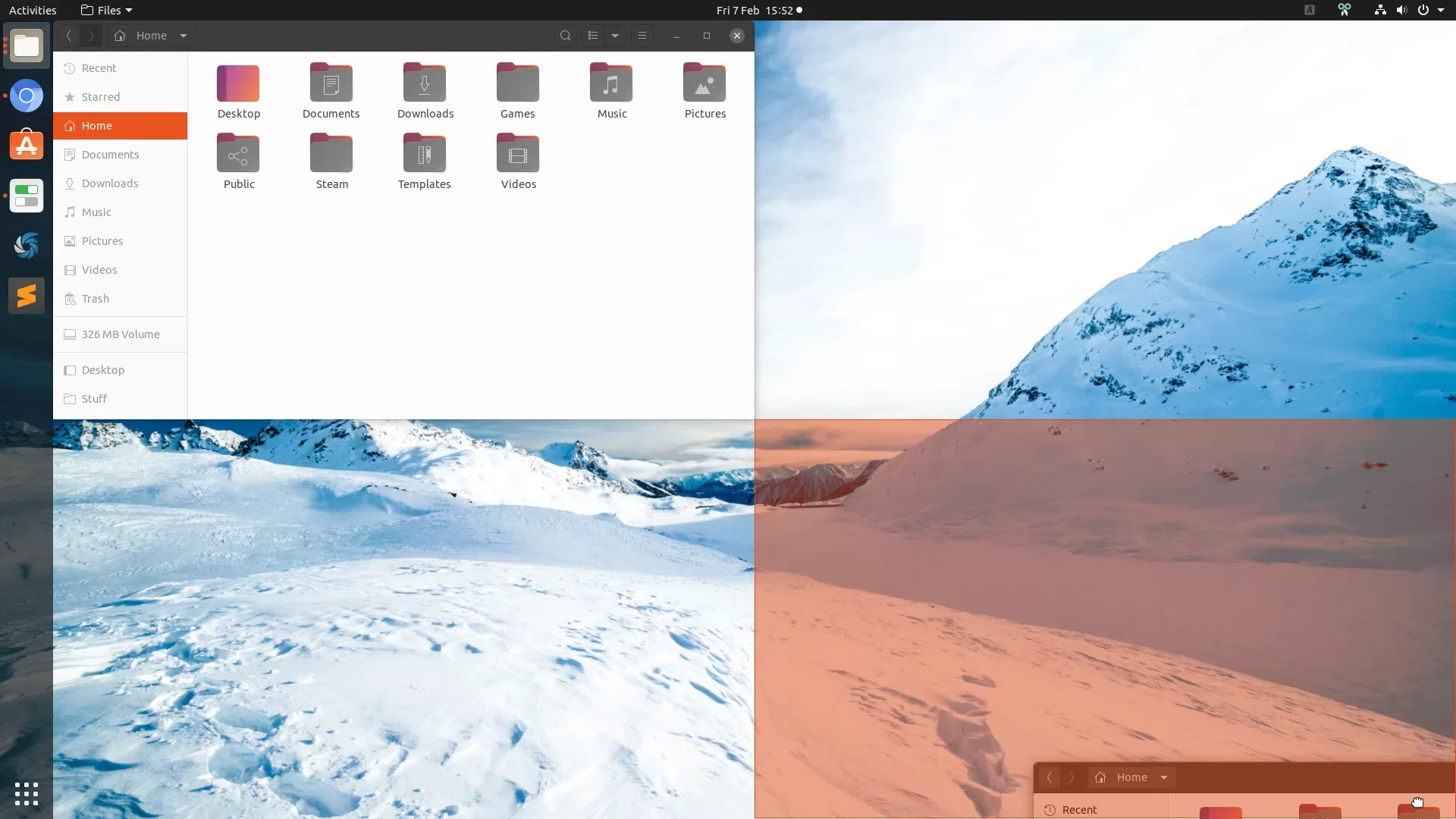 Ladrilho de janela de estilo WinTile Windows 10 para GNOME Shell
