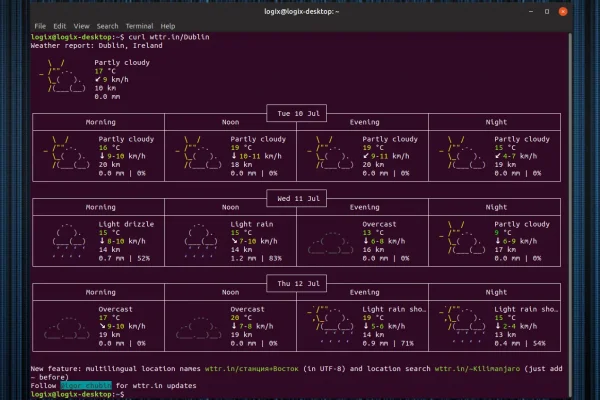 Exibindo a previsão do tempo em seu terminal com Wttr.in