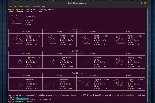 Exibindo a previsão do tempo em seu terminal com Wttr.in