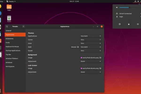Como obter menus e caixas de diálogo Dark GNOME Shell no Ubuntu 19.10 com o tema Yaru