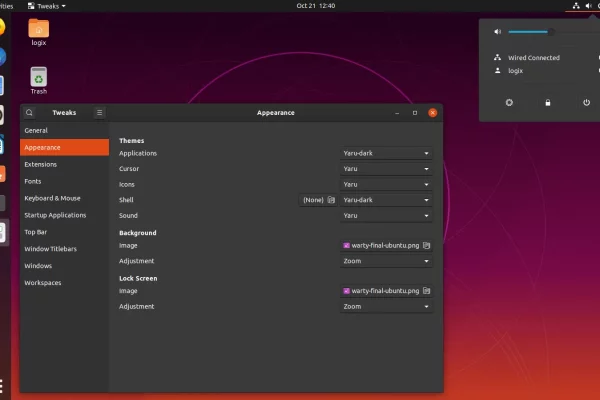 Como obter menus e caixas de diálogo Dark GNOME Shell no Ubuntu 19.10 com o tema Yaru