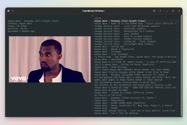 ytfzf - pesquise (com miniaturas) e assista vídeos do YouTube a partir do terminal