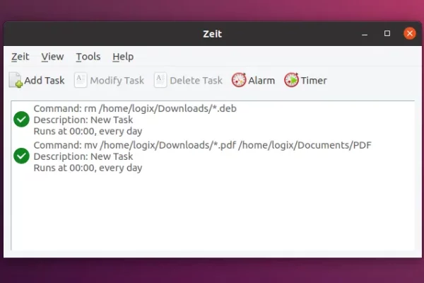 Agendando comandos e scripts no Linux com Zeit (GUI para cron e at)