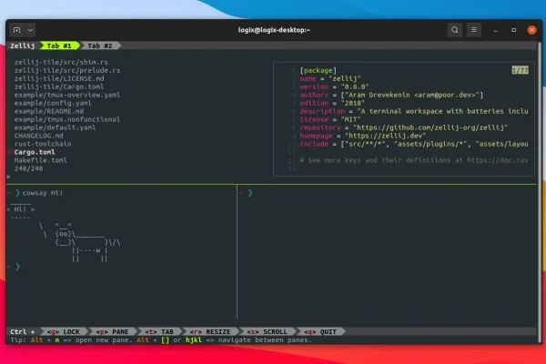 Zellij é um novo multiplexador de terminal escrito em Rust