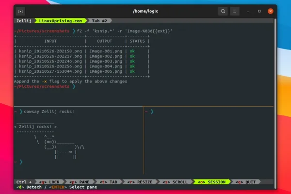 Zellij Rust Terminal Multiplexer 0.12.0 lançado com sessões destacáveis / persistentes