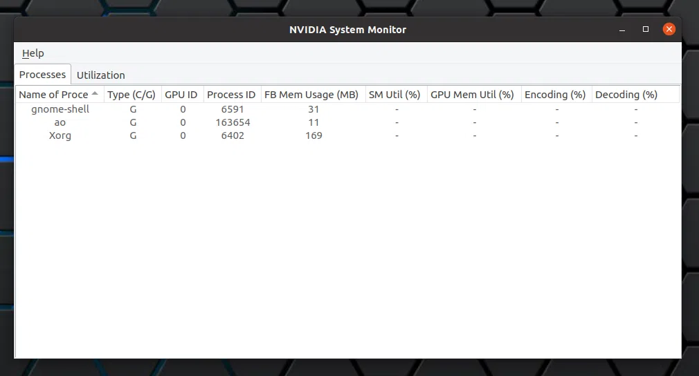 Monitor do sistema Nvidia Linux