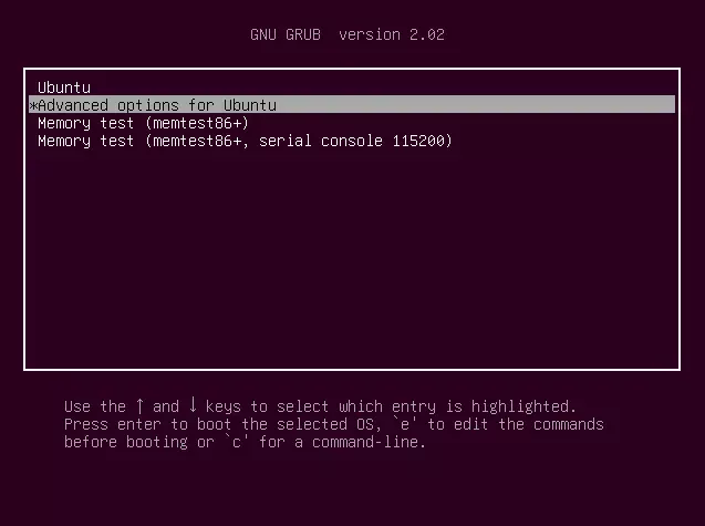 Menu Ubuntu Grub2