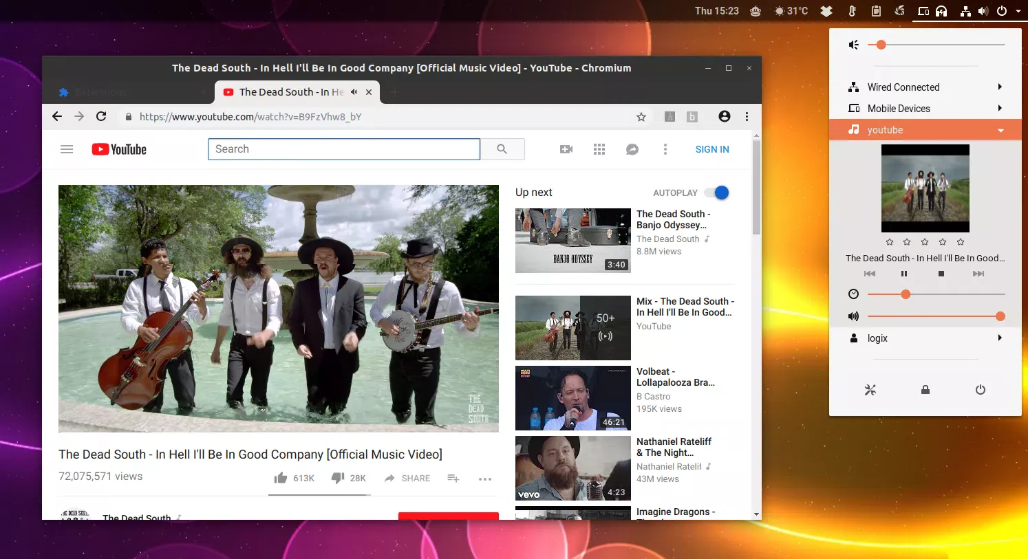 YouTube controla Gnome Shell