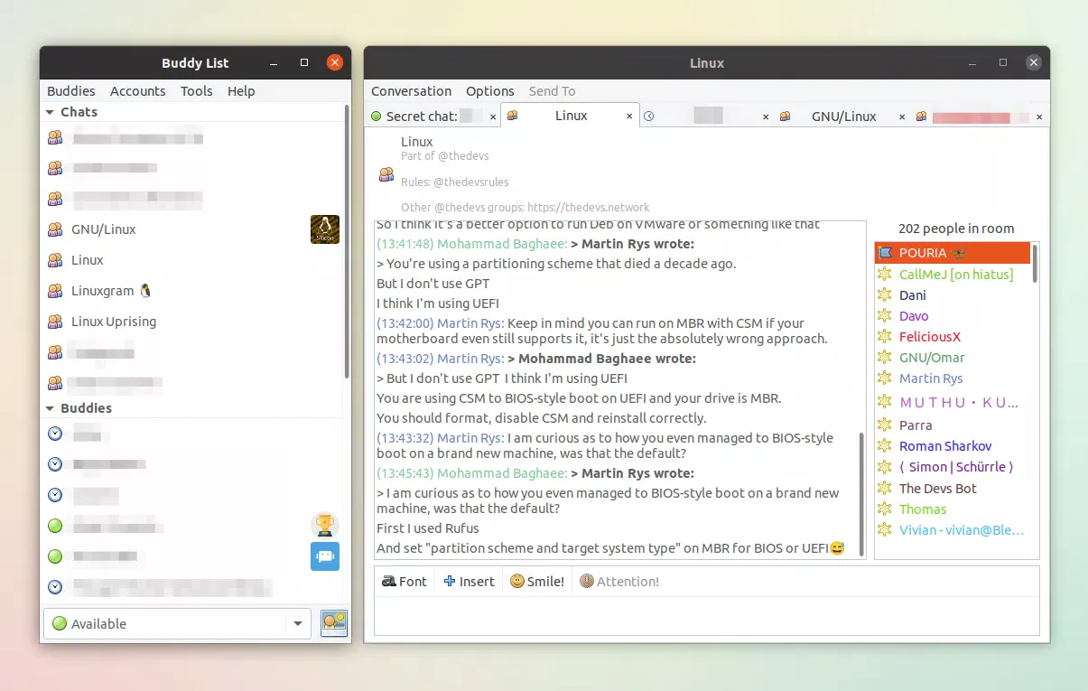 Pidgin Telegram tdlib-purple