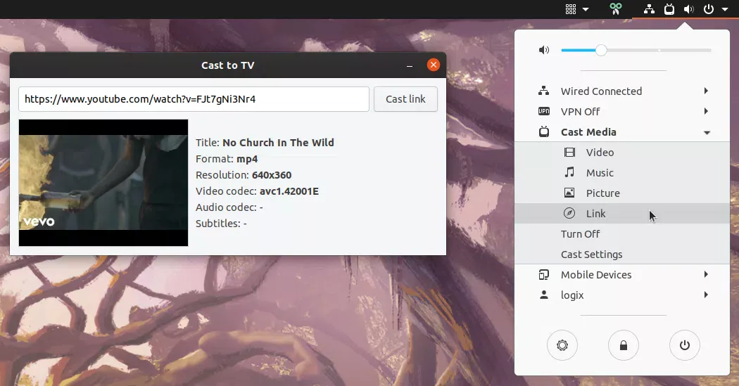 Cast to TV link
