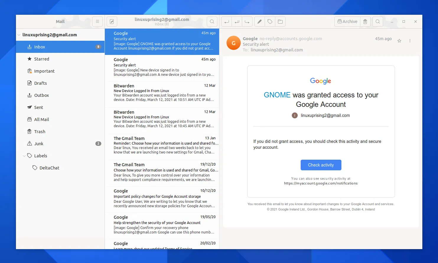 Geary 40 Email Client