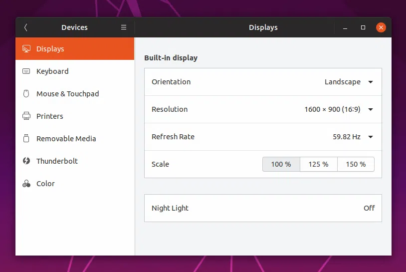 Escala fracionária do Ubuntu 19.04 Disco Dingo