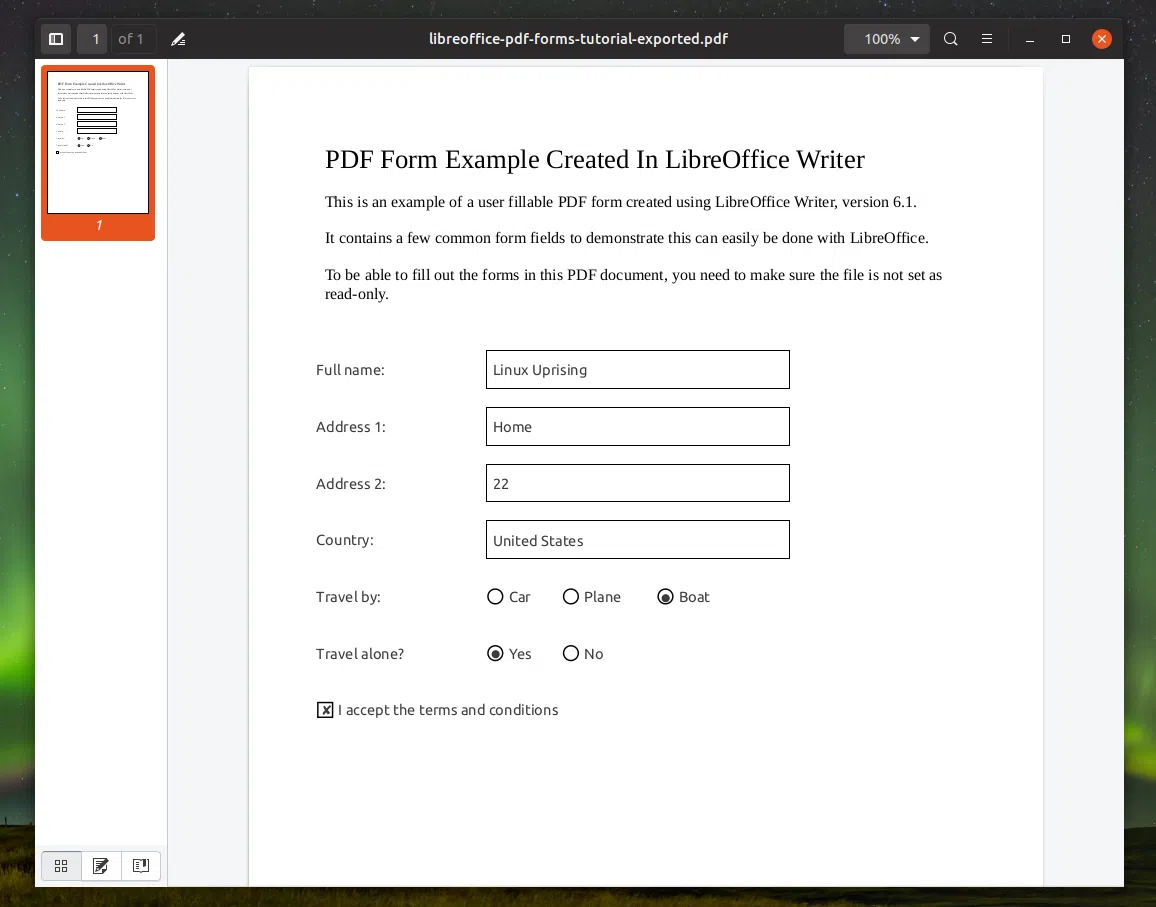 Preencher formulários PDF Linux Evince