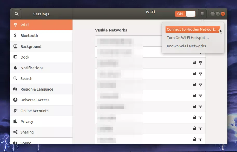 Ubuntu 18.04 conectar-se à rede oculta