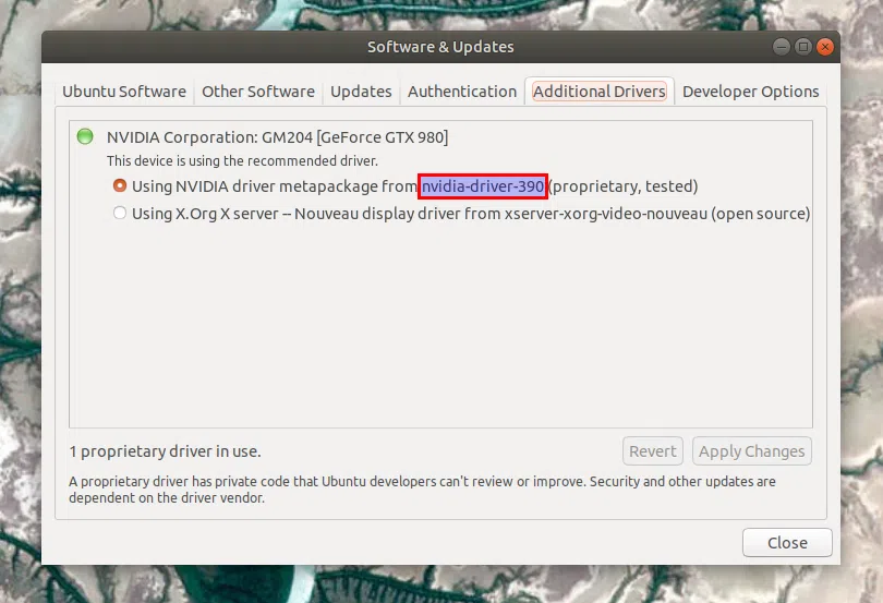 Guia de drivers adicionais nvidia proprietária Ubuntu