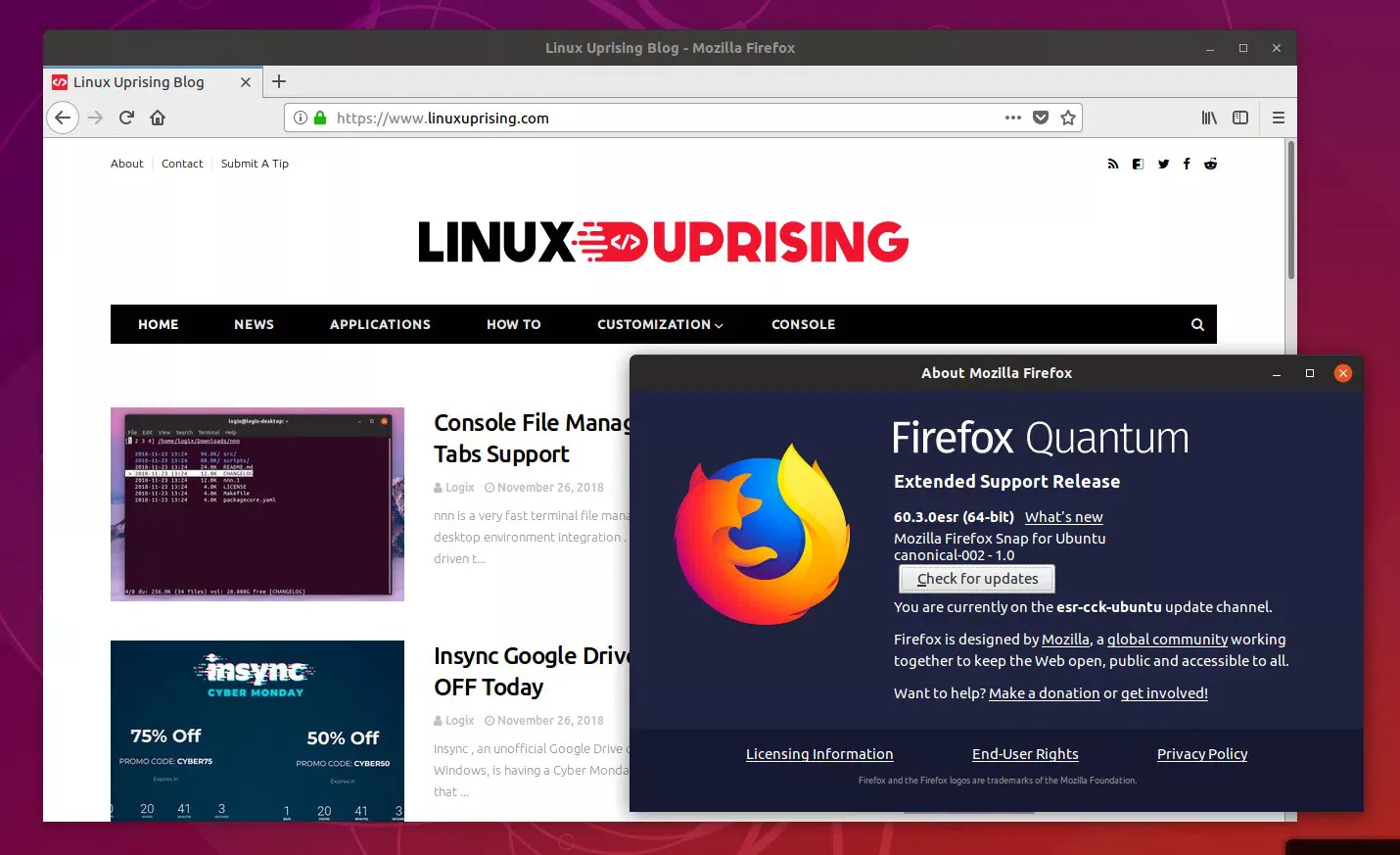 Firefox ESR Snap