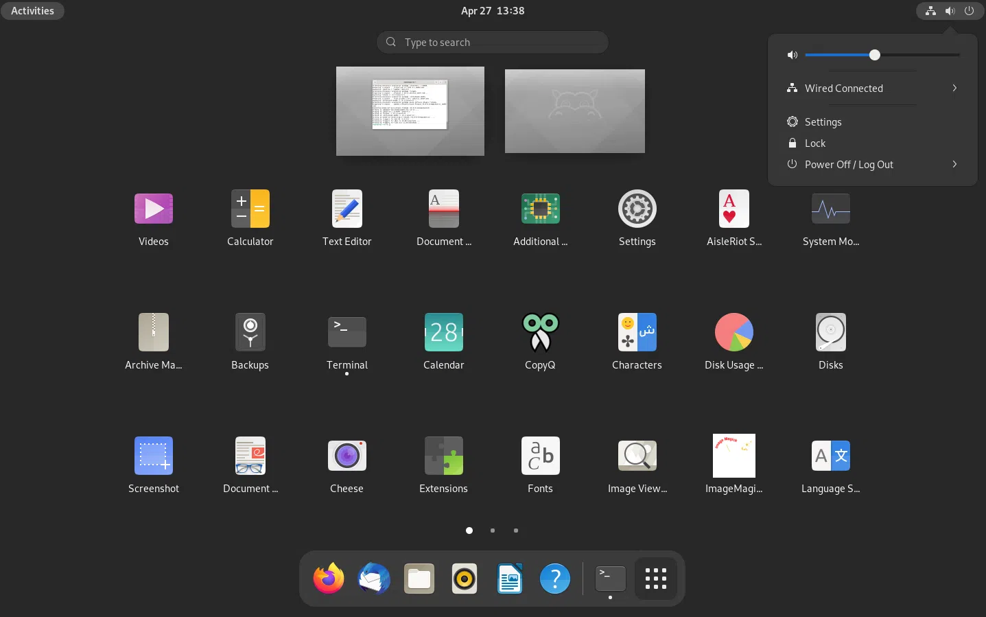 GNOME 40 Ubuntu 21.04 Hirsute Hippo Screenshots