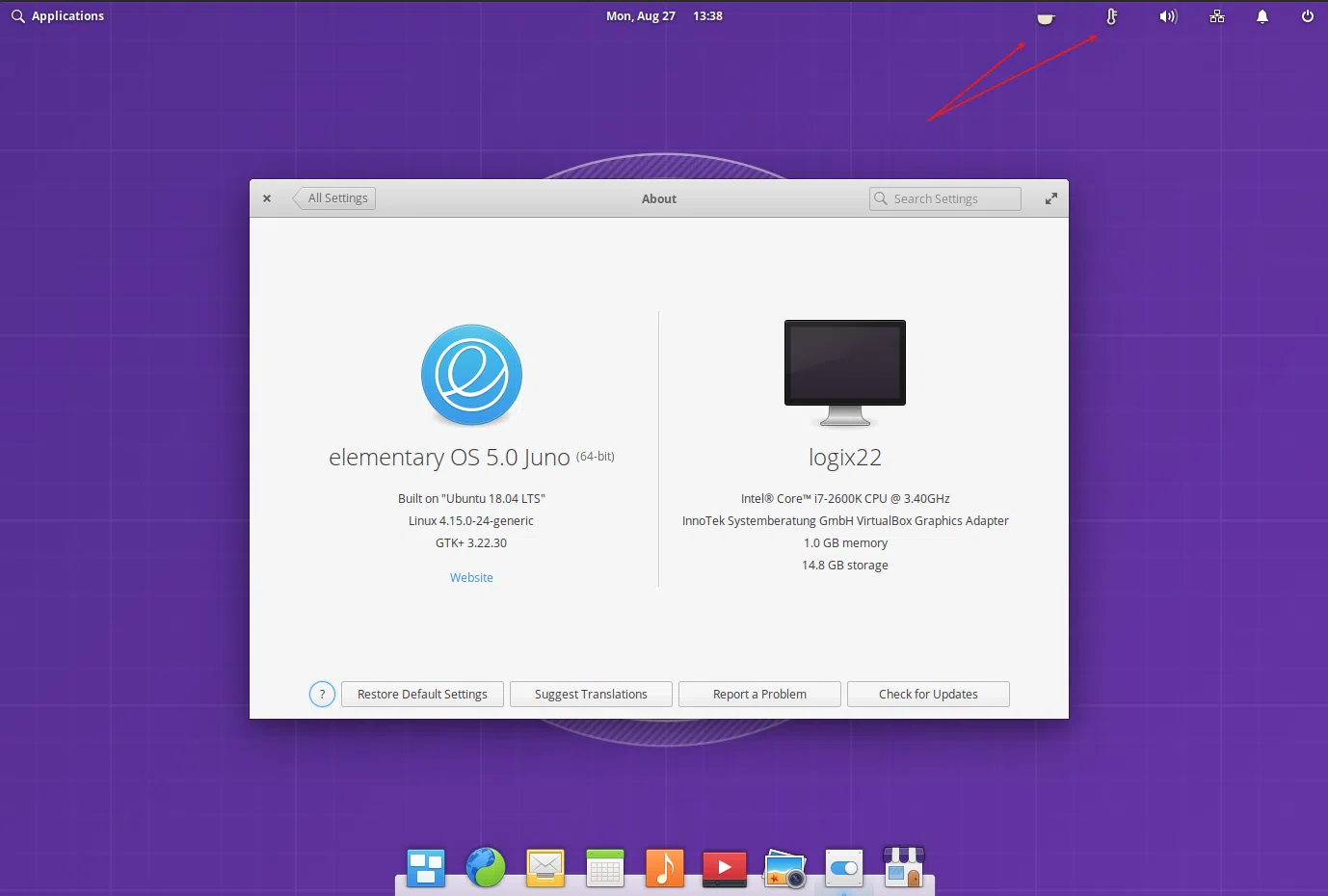 elementary OS 5.0 Ayatana AppIndicators