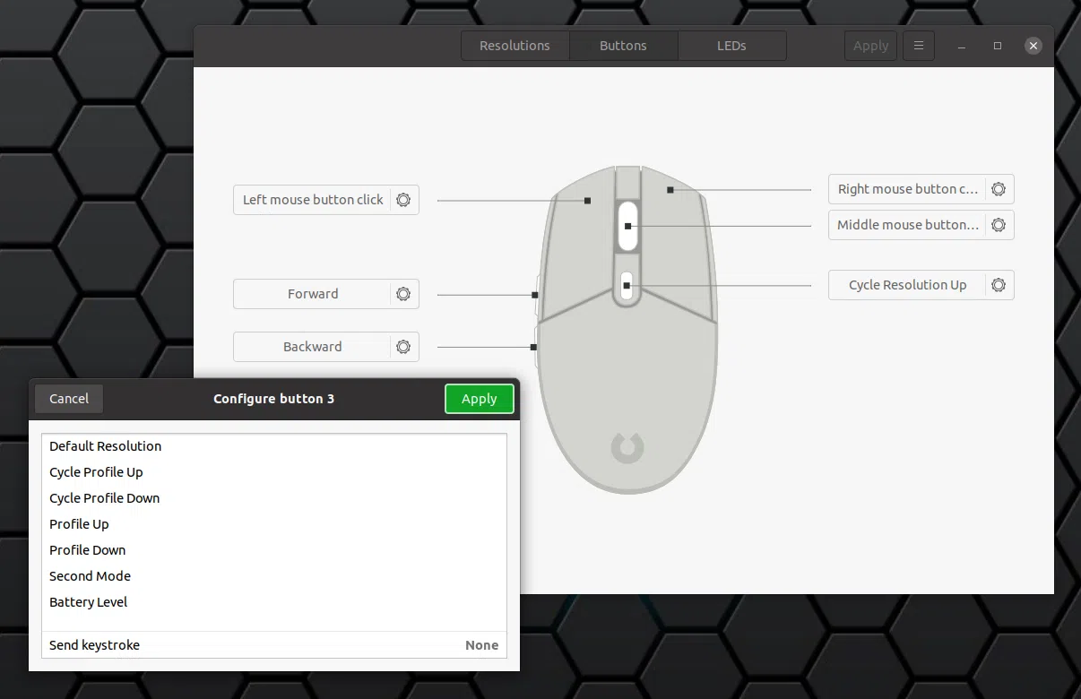 Piper configurar macros de mouse Logitech Linux