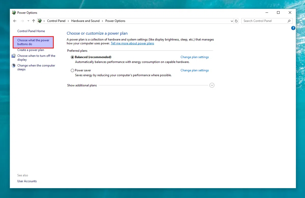 Opções de energia do Windows escolhem o que os botões de energia fazem