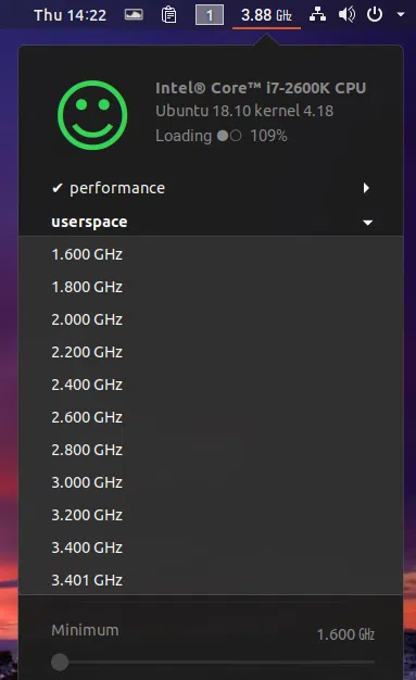cpufreq gnome shell