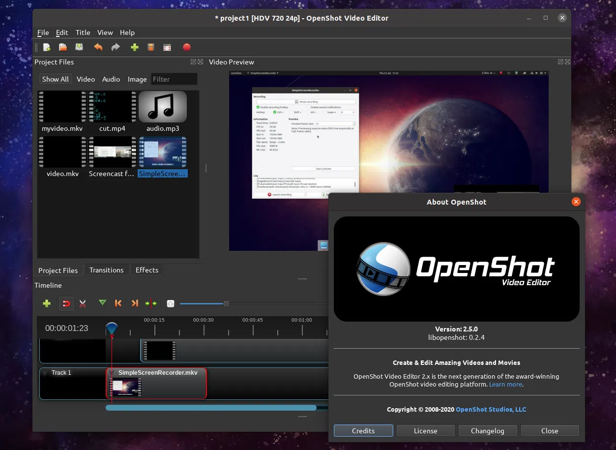 Editor de vídeo OpenShot