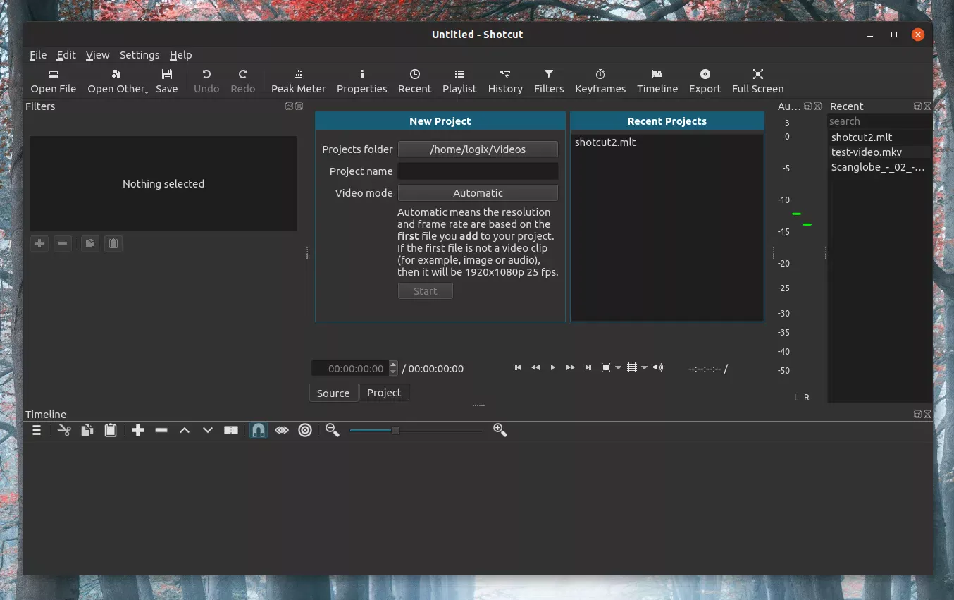 Corte na tela do novo projeto
