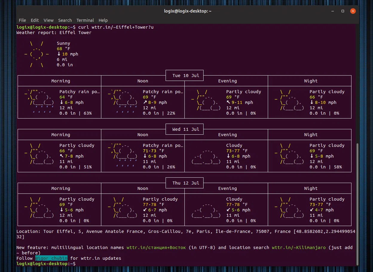 wttr.in example