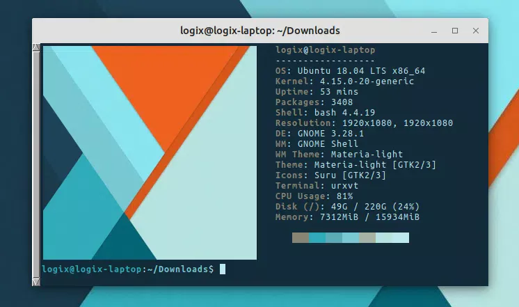 Neofetch urxvt Ubuntu