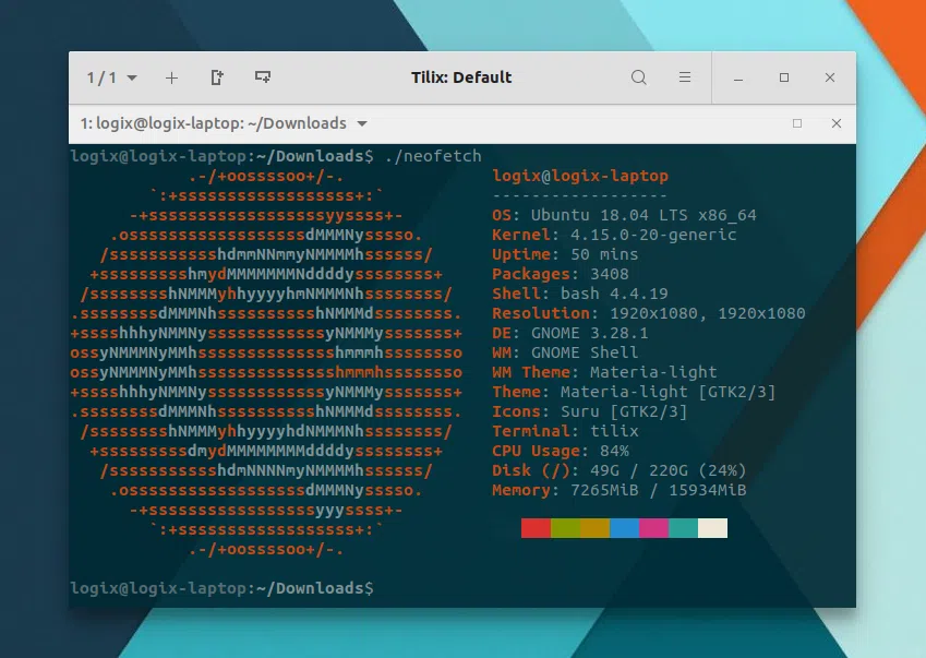 Neofetch system information Ubuntu
