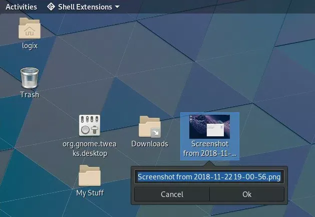 Arquivo de renomeação de extensão de ícones da área de trabalho