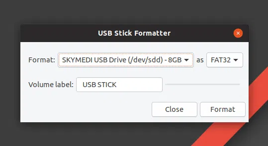 USB Stick Formatter para Linux